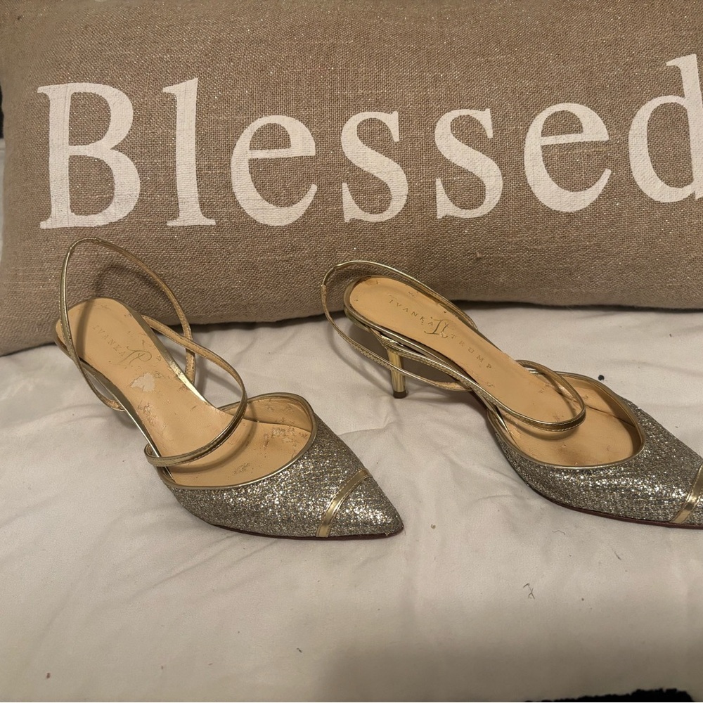 Ivanka Trump Gold Glitter Heels